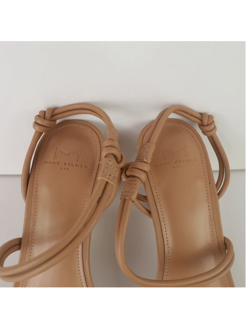 Marc Fisher LTD Davia Sandals 7.5M Medium Natural Strappy Kitten Heel NWD 0479 - Picture 6 of 16